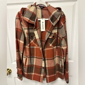 JMIERR Hooded Flannel Jacket BNWT size M